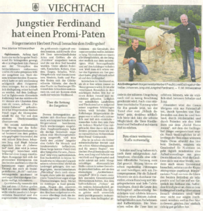 Artikel im Bayerwald-Boten über Herbert Preuß' ersten Besuch auf dem Erdlingshof